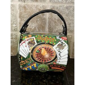 RARE Prezzo Casino Themed Barrel Purse Handbag Las‎ Vegas NWOT